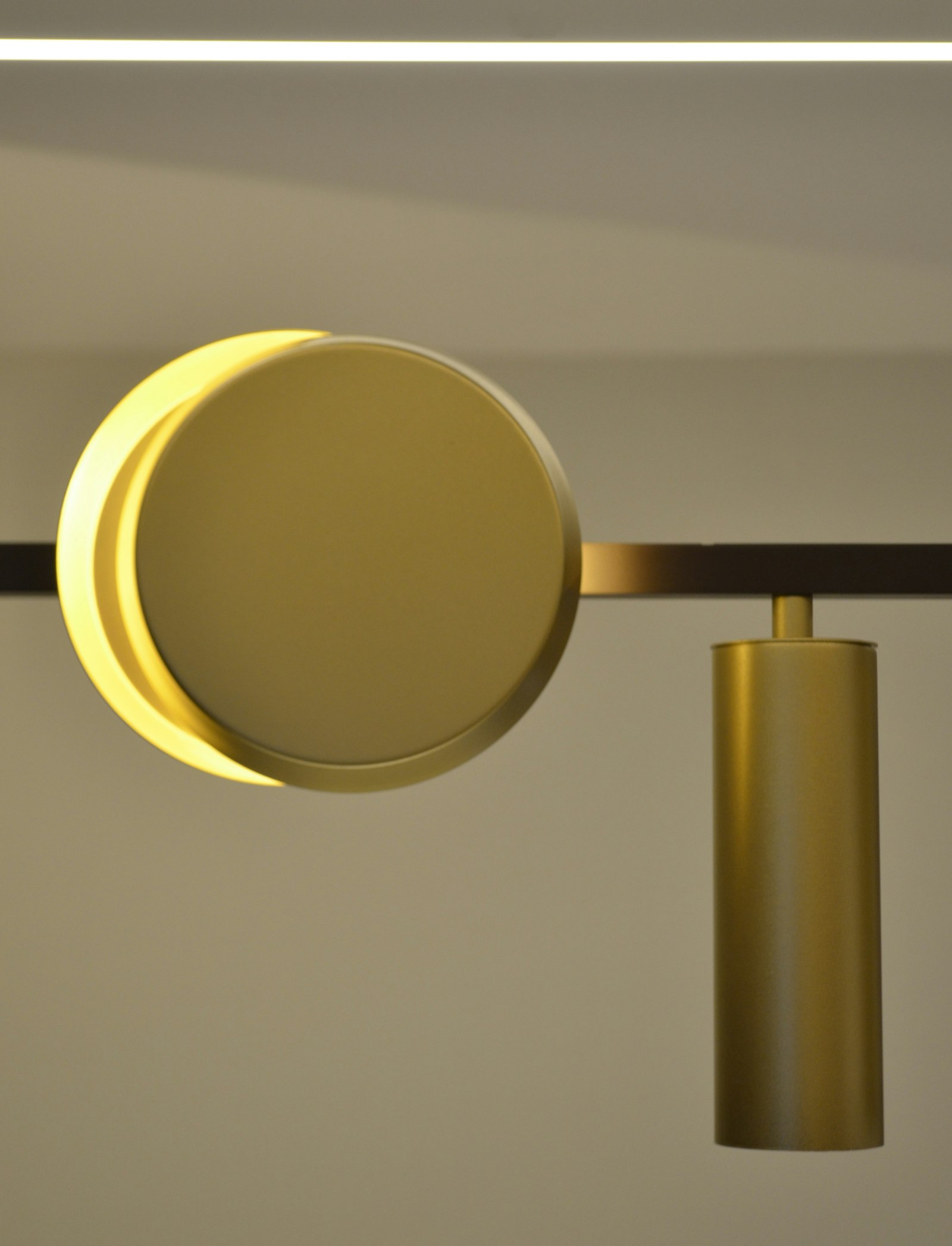 Brass pendant lighting detail